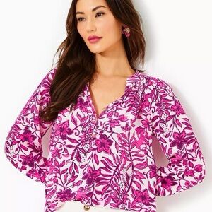 Lilly Pulitzer Silk Elsa Blouse in Lil Escape Plan